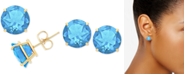 Macy's Blue Topaz Stud Earrings (6-3/4 ct. t.w.) in 14k Gold